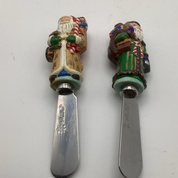 Four Christopher Radko  Holiday Santa Claus Pate Knives - Picture 5 of 7